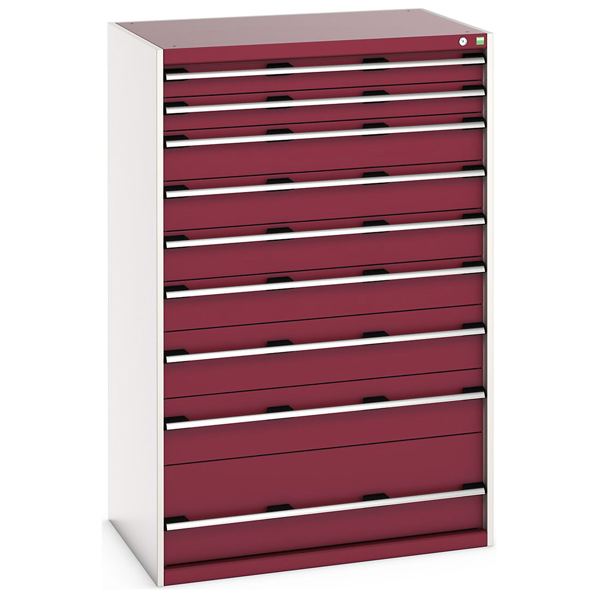 Bott Cubio Cabinets | 1050mm Wide, Bott Cubio Cabinets | 1050mm Wide, Bott Cubio Cabinet | 9 Drawers | 1600h x 1050w x 750d mm | Red-0