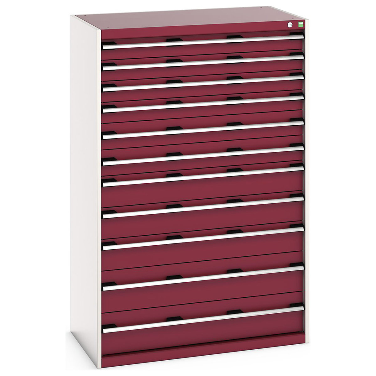 Bott Cubio Cabinets | 1050mm Wide, Bott Cubio Cabinets | 1050mm Wide, Bott Cubio Cabinet | 11 Drawers | 1600h x 1050w x 650d mm | Red-0