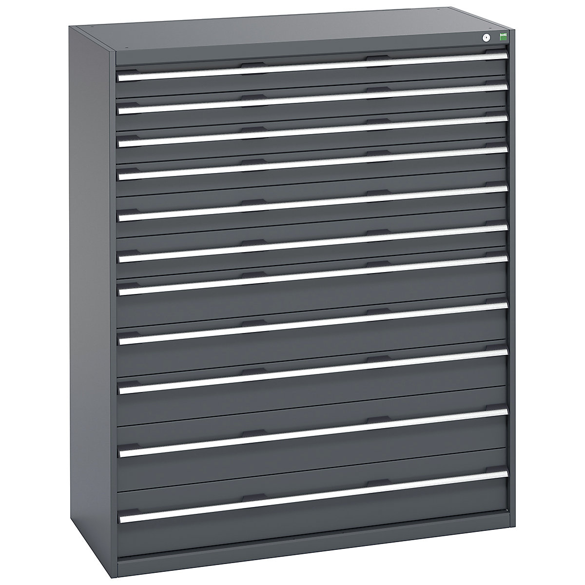 Bott Cubio Cabinets | 1300mm Wide, Bott Cubio Cabinets | 1300mm Wide, Bott Cubio Cabinets | 11 Drawers | 1600h x 1300w x 650d mm | Dark Grey Doors | Dark Grey Housing-0