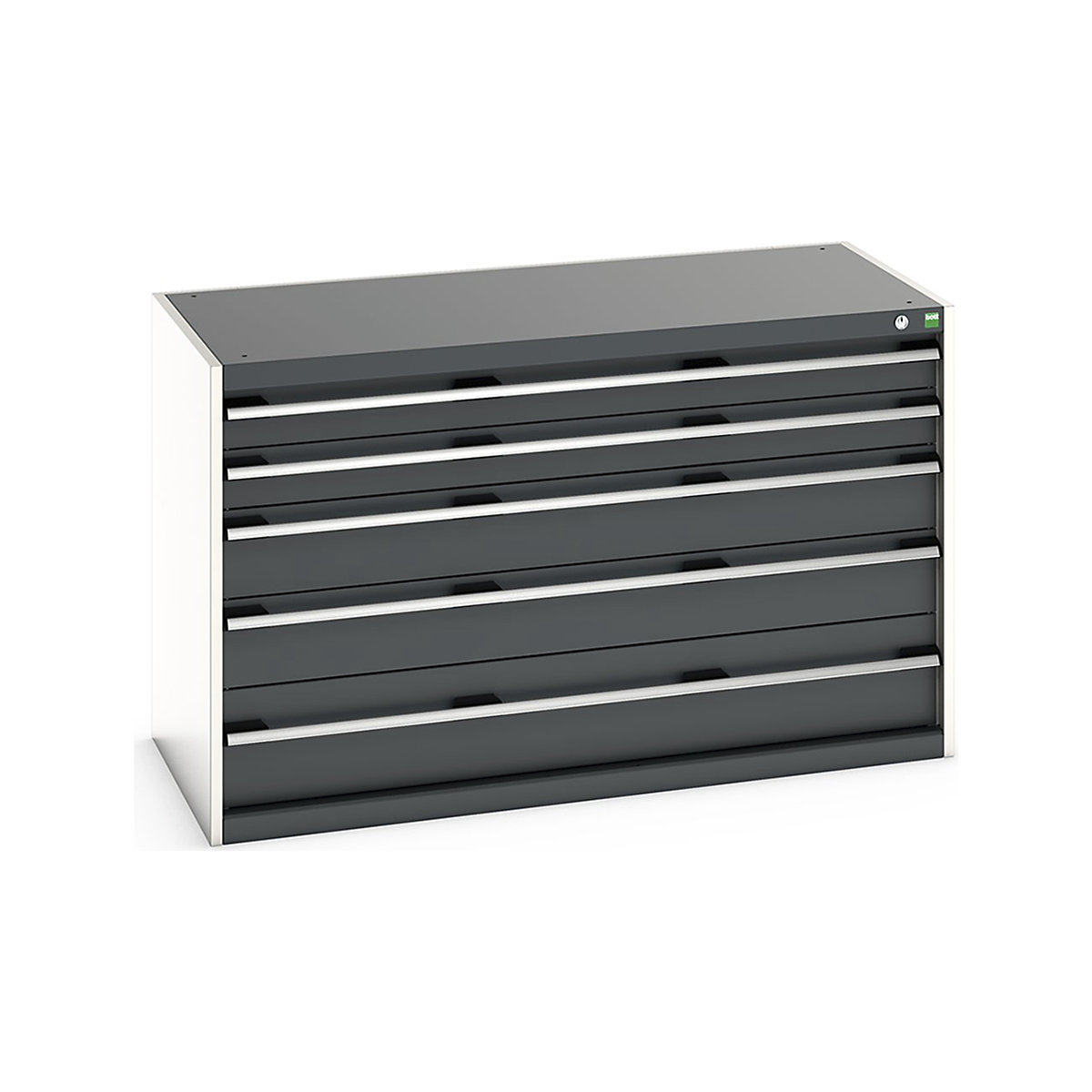 Bott Cubio Cabinets | 1300mm Wide, Bott Cubio Cabinets | 1300mm Wide, Bott Cubio Cabinets | 5 Drawers | 800h x 1300w x 650d mm | Dark Grey-0