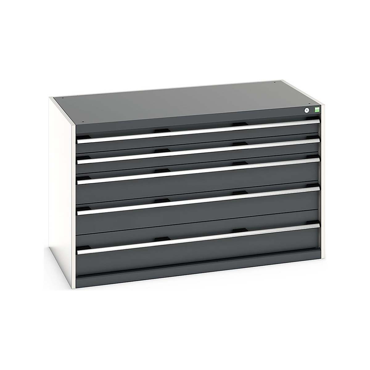 Bott Cubio Cabinets | 1300mm Wide, Bott Cubio Cabinets | 1300mm Wide, Bott Cubio Cabinets | 5 Drawers | 800h x 1300w x 750d mm | Dark Grey-0