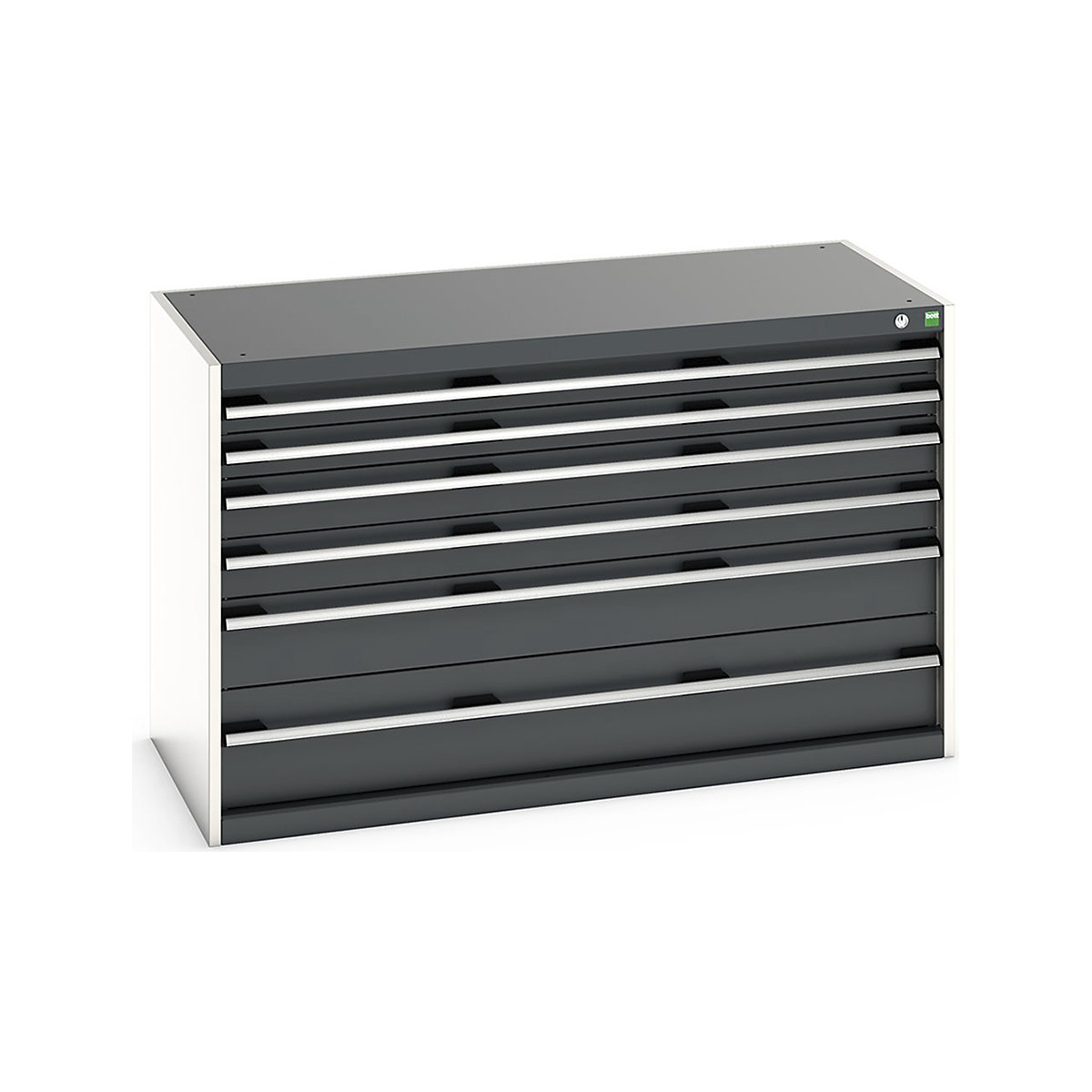 Bott Cubio Cabinets | 1300mm Wide, Bott Cubio Cabinets | 1300mm Wide, Bott Cubio Cabinets | 6 Drawers | 800h x 1300w x 650d mm | Dark Grey-0