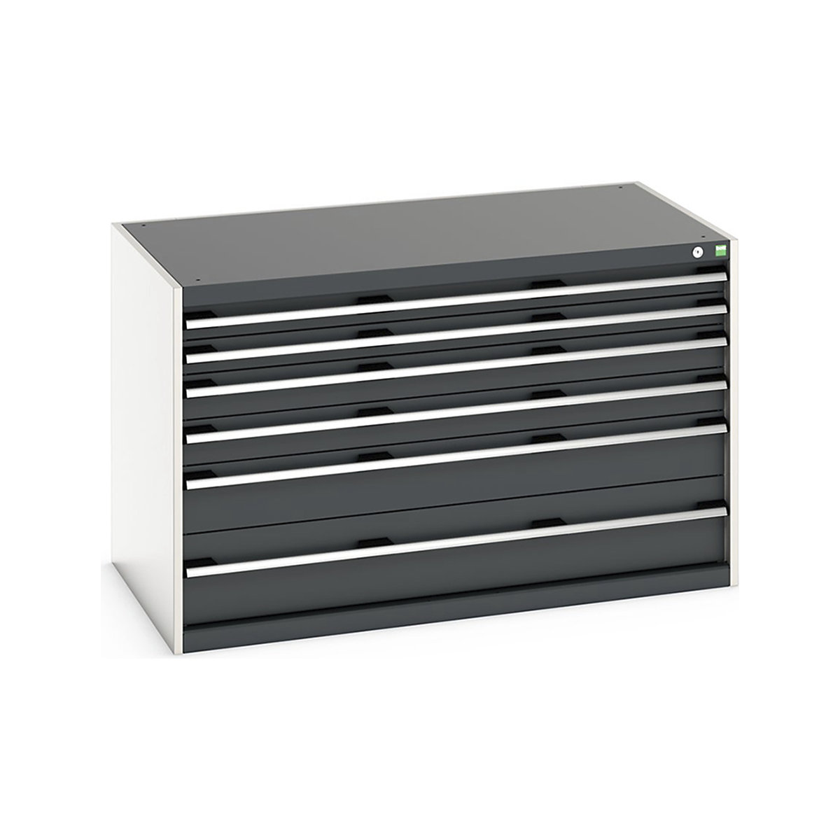 Bott Cubio Cabinets | 1300mm Wide, Bott Cubio Cabinets | 1300mm Wide, Bott Cubio Cabinets | 6 Drawers | 800h x 1300w x 750d mm | Dark Grey-0