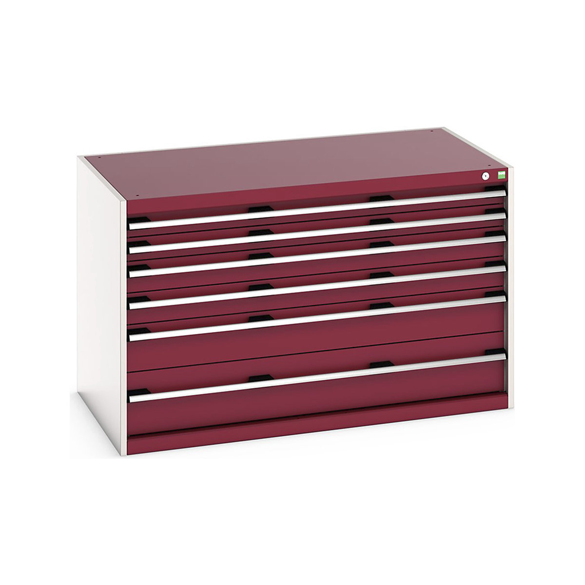 Bott Cubio Cabinets | 1300mm Wide, Bott Cubio Cabinets | 1300mm Wide, Bott Cubio Cabinets | 6 Drawers | 800h x 1300w x 750d mm | Red-0