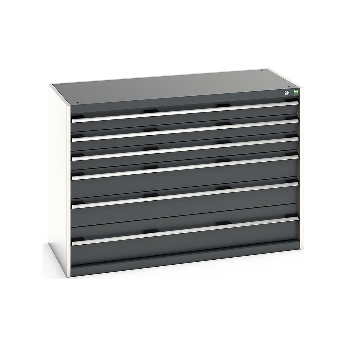 Bott Cubio Cabinets | 1300mm Wide, Bott Cubio Cabinets | 1300mm Wide, Bott Cubio Cabinets | 6 Drawers | 900h x 1300w x 650d mm | Dark Grey-0
