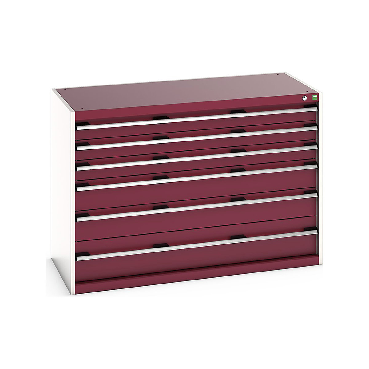 Bott Cubio Cabinets | 1300mm Wide, Bott Cubio Cabinets | 1300mm Wide, Bott Cubio Cabinets | 6 Drawers | 900h x 1300w x 650d mm | Red-0