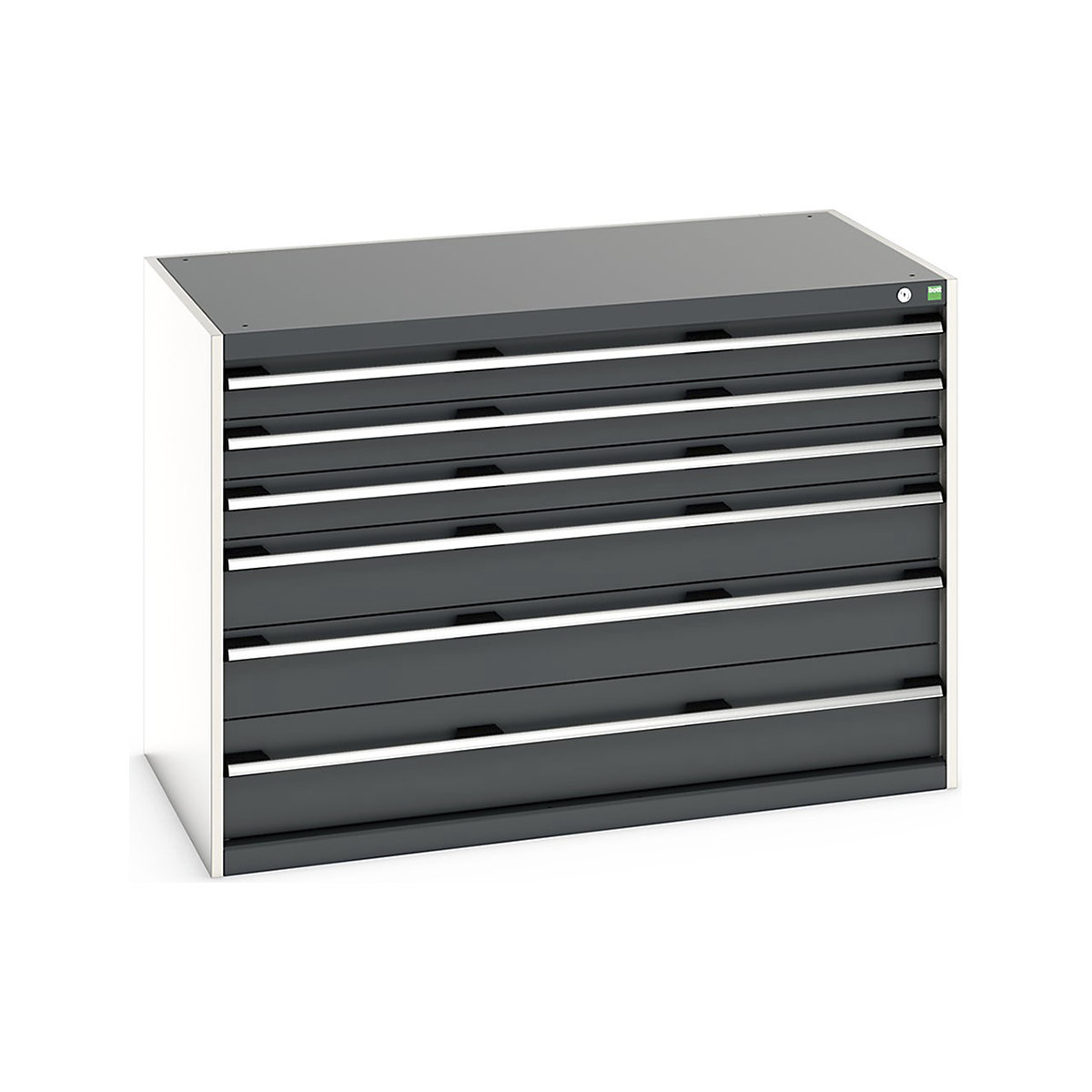 Bott Cubio Cabinets | 1300mm Wide, Bott Cubio Cabinets | 1300mm Wide, Bott Cubio Cabinets | 6 Drawers | 900h x 1300w x 750d mm | Dark Grey-0
