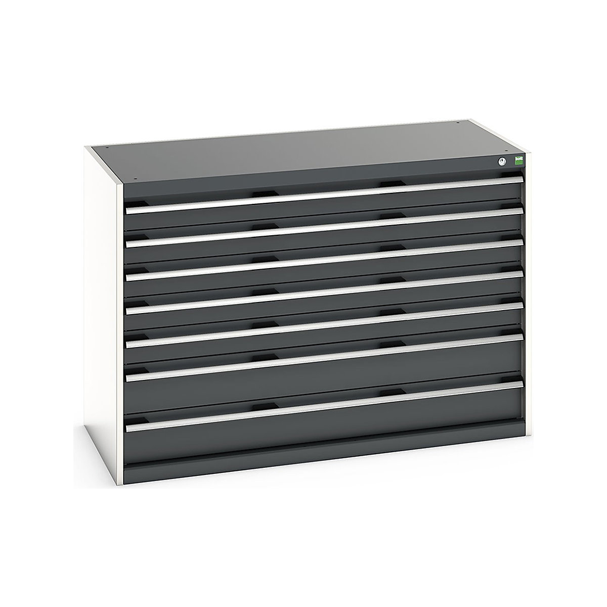 Bott Cubio Cabinets | 1300mm Wide, Bott Cubio Cabinets | 1300mm Wide, Bott Cubio Cabinets | 7 Drawers | 900h x 1300w x 650d mm | Dark Grey-0