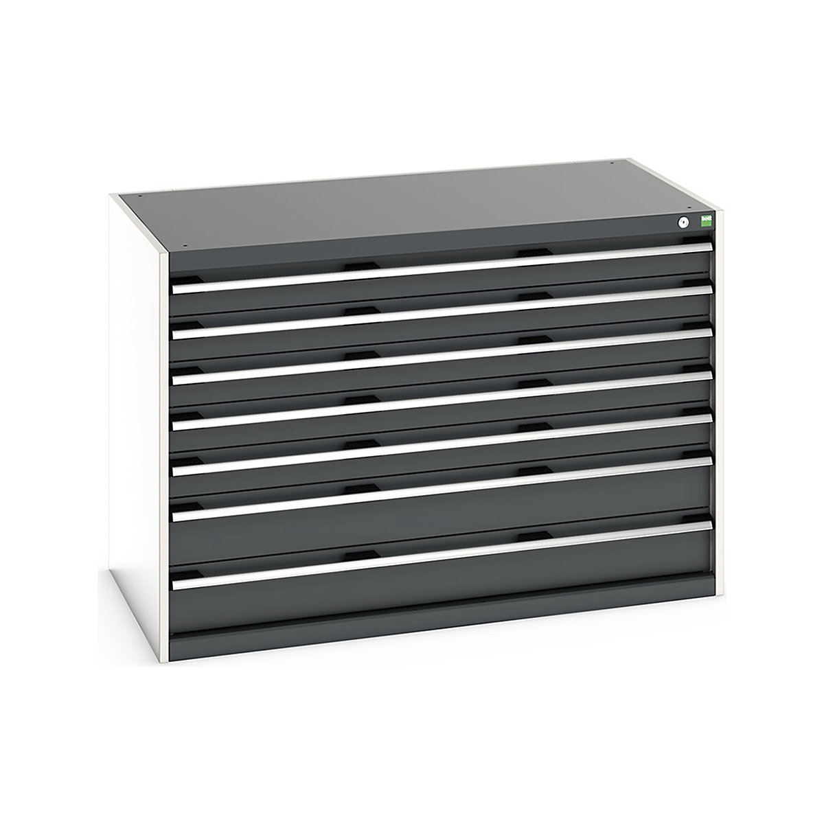 Bott Cubio Cabinets | 1300mm Wide, Bott Cubio Cabinets | 1300mm Wide, Bott Cubio Cabinets | 7 Drawers | 900h x 1300w x 750d mm | Dark Grey-0