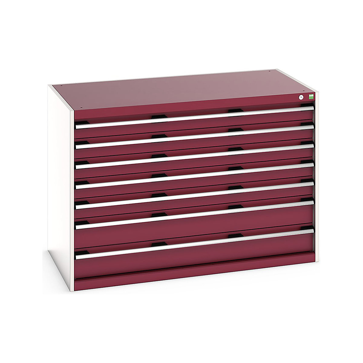 Bott Cubio Cabinets | 1300mm Wide, Bott Cubio Cabinets | 1300mm Wide, Bott Cubio Cabinets | 7 Drawers | 900h x 1300w x 750d mm | Red-0