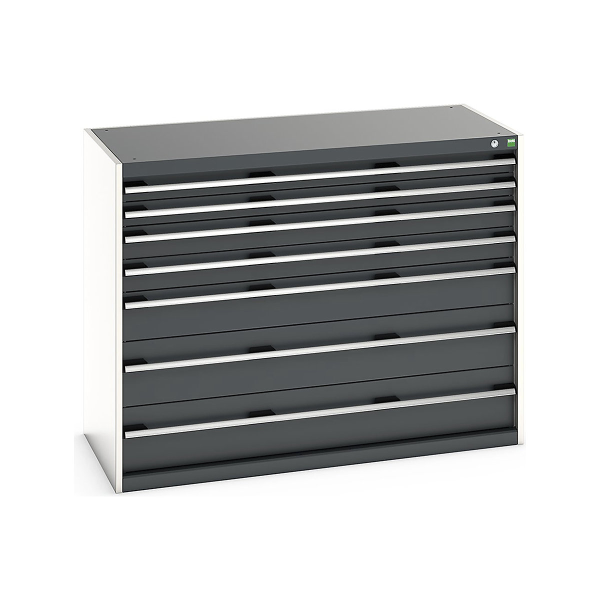 Bott Cubio Cabinets | 1300mm Wide, Bott Cubio Cabinets | 1300mm Wide, Bott Cubio Cabinets | 7 Drawers | 1000h x 1300w x 650d mm | Dark Grey-0