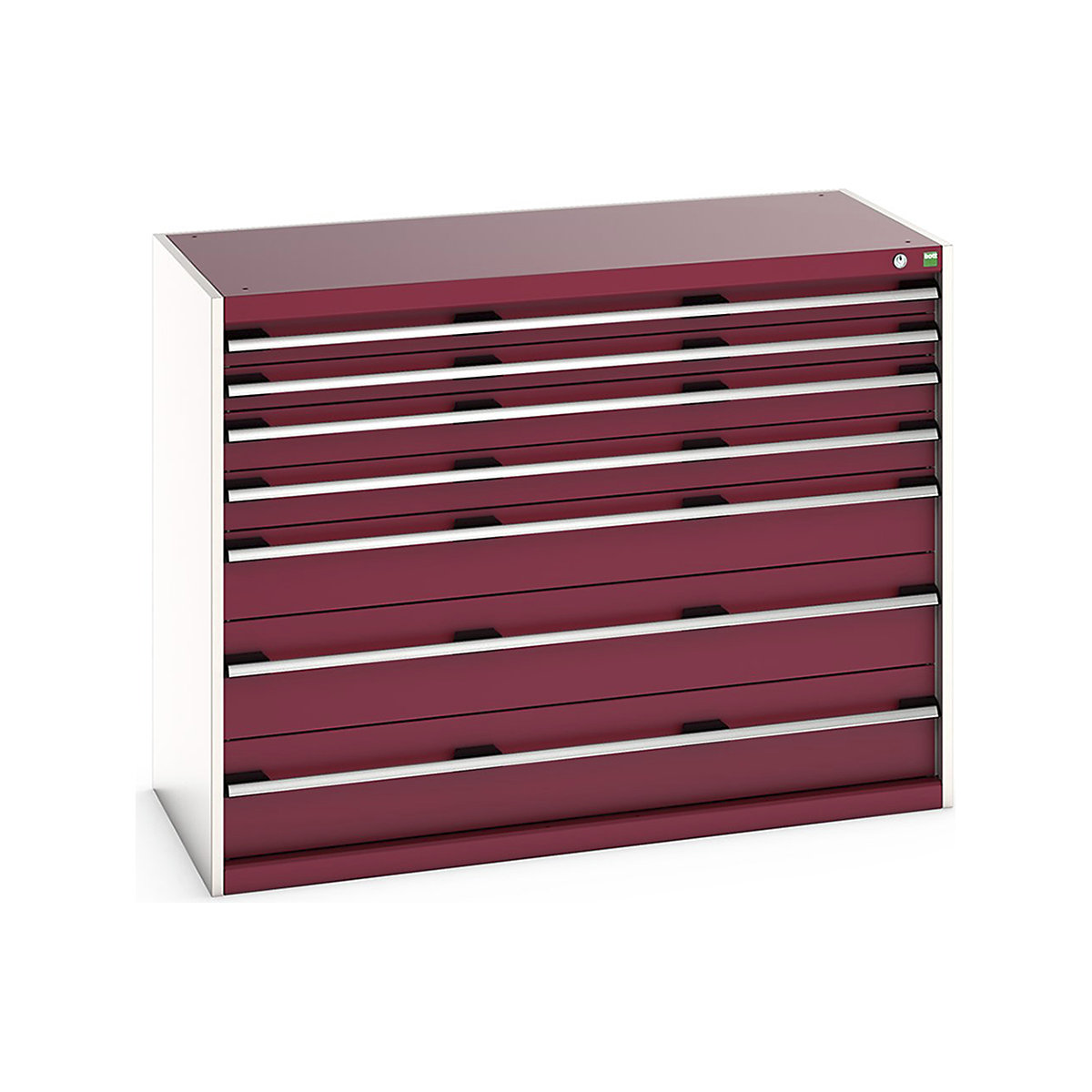 Bott Cubio Cabinets | 1300mm Wide, Bott Cubio Cabinets | 1300mm Wide, Bott Cubio Cabinets | 7 Drawers | 1000h x 1300w x 650d mm | Red-0