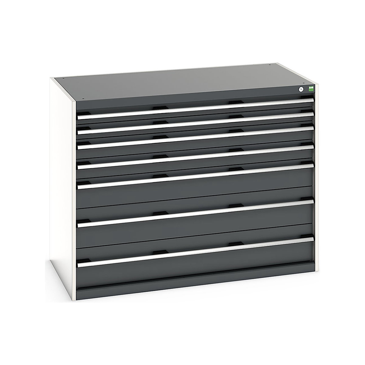 Bott Cubio Cabinets | 1300mm Wide, Bott Cubio Cabinets | 1300mm Wide, Bott Cubio Cabinets | 7 Drawers | 1000h x 1300w x 750d mm | Dark Grey-0