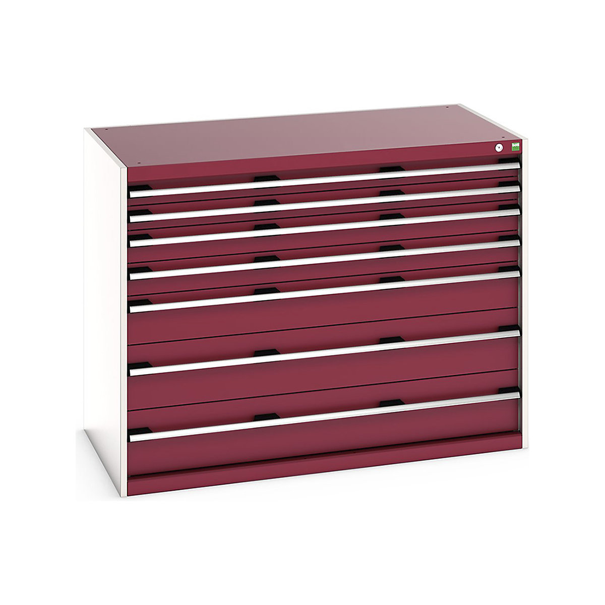 Bott Cubio Cabinets | 1300mm Wide, Bott Cubio Cabinets | 1300mm Wide, Bott Cubio Cabinets | 7 Drawers | 1000h x 1300w x 750d mm | Red-0