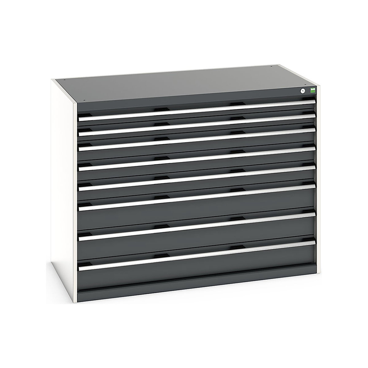 Bott Cubio Cabinets | 1300mm Wide, Bott Cubio Cabinets | 1300mm Wide, Bott Cubio Cabinets | 8 Drawers | 1000h x 1300w x 750d mm | Dark Grey-0