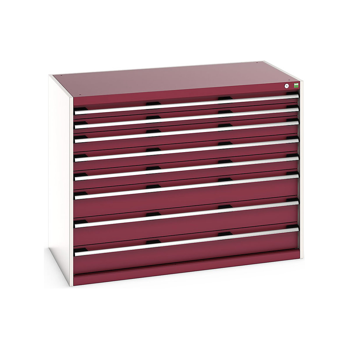 Bott Cubio Cabinets | 1300mm Wide, Bott Cubio Cabinets | 1300mm Wide, Bott Cubio Cabinets | 8 Drawers | 1000h x 1300w x 750d mm | Red-0