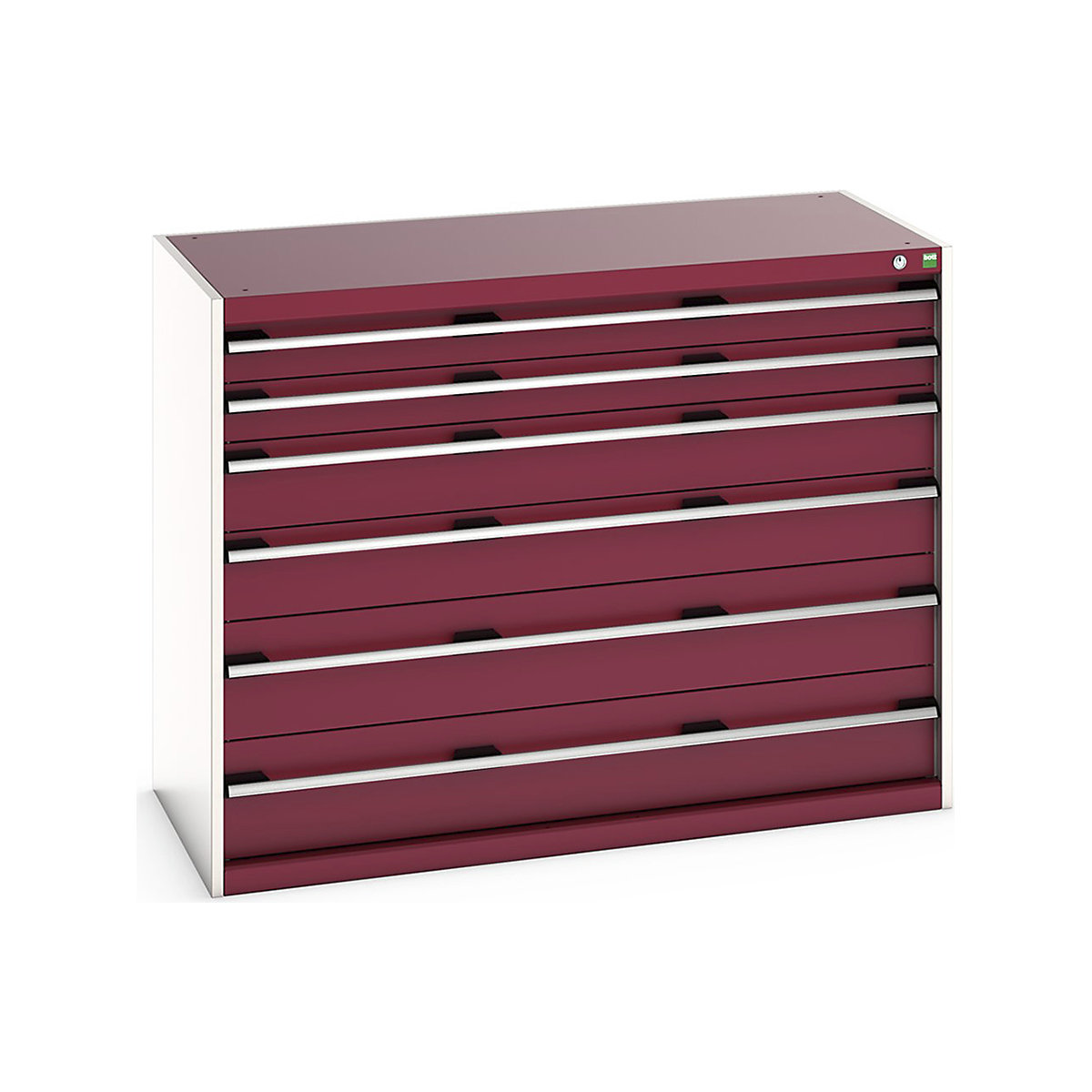 Bott Cubio Cabinets | 1300mm Wide, Bott Cubio Cabinets | 1300mm Wide, Bott Cubio Cabinets | 6 Drawers | 1000h x 1300w x 650d mm | Red-0