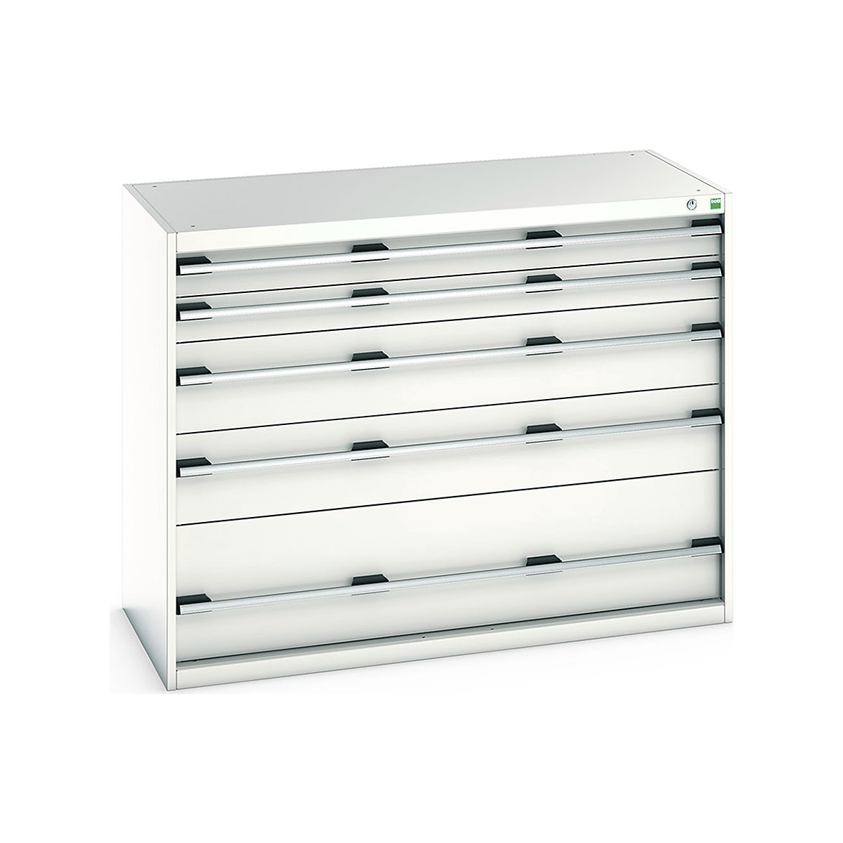 Bott Cubio Cabinets | 1300mm Wide, Bott Cubio Cabinets | 1300mm Wide, Bott Cubio Cabinets | 5 Drawers | 1000h x 1300w x 650d mm | Light Grey-0