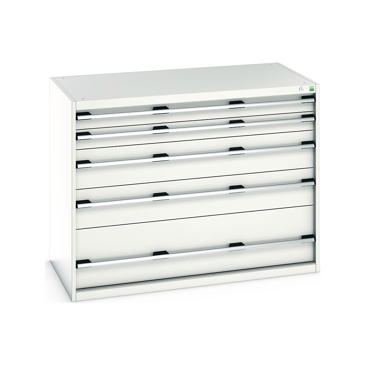 Bott Cubio Cabinets | 1300mm Wide, Bott Cubio Cabinets | 1300mm Wide, Bott Cubio Cabinets | 5 Drawers | 1000h x 1300w x 750d mm | Light Grey-0