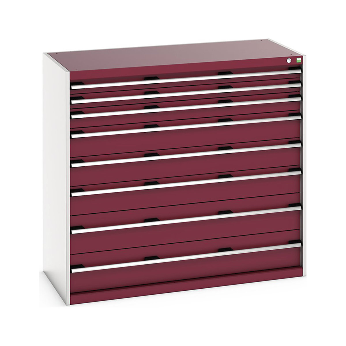 Bott Cubio Cabinets | 1300mm Wide, Bott Cubio Cabinets | 1300mm Wide, Bott Cubio Cabinets | 8 Drawers | 1200h x 1300w x 650d mm | Red-0