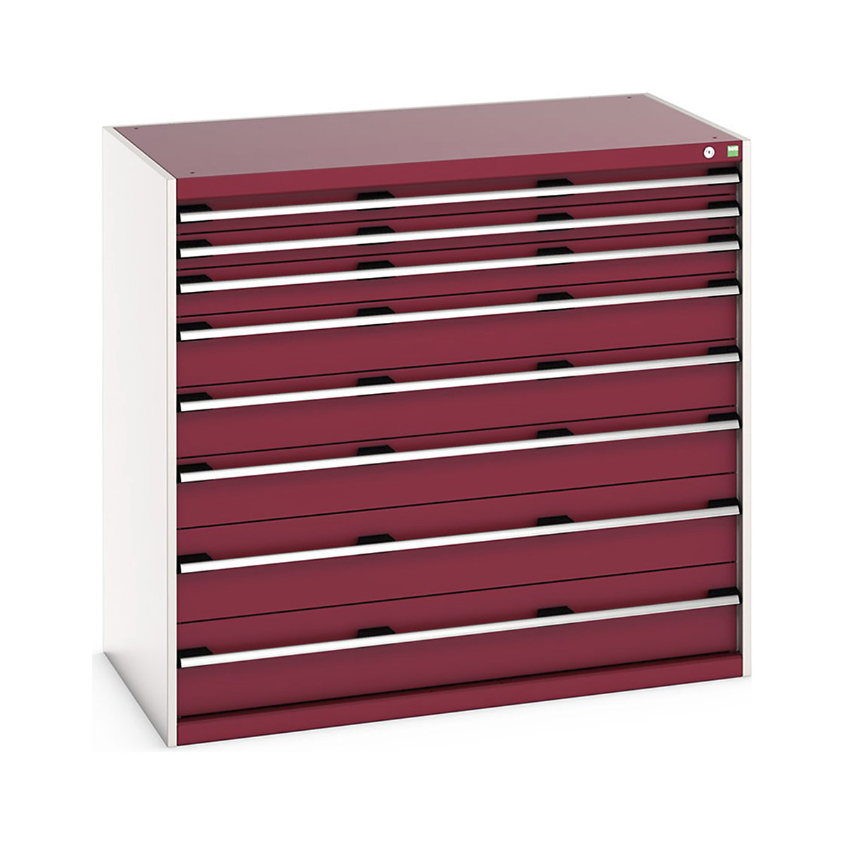 Bott Cubio Cabinets | 1300mm Wide, Bott Cubio Cabinets | 1300mm Wide, Bott Cubio Cabinets | 8 Drawers | 1200h x 1300w x 750d mm | Red-0
