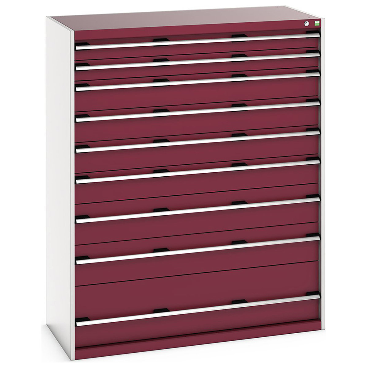 Bott Cubio Cabinets | 1300mm Wide, Bott Cubio Cabinets | 1300mm Wide, Bott Cubio Cabinets | 9 Drawers | 1600h x 1300w x 650d mm | Red-0