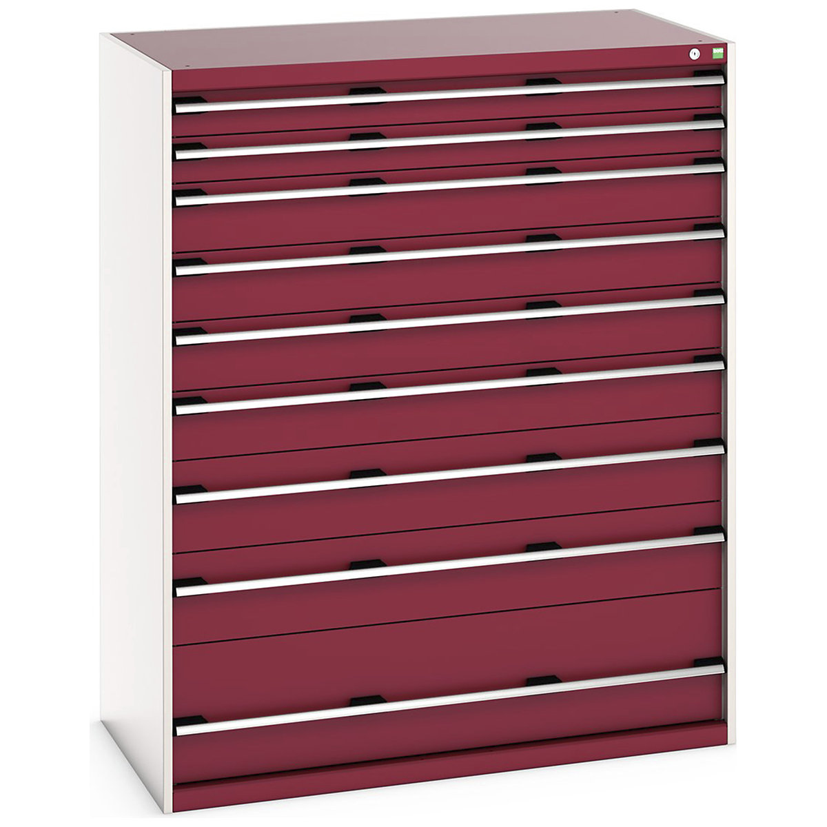 Bott Cubio Cabinets | 1300mm Wide, Bott Cubio Cabinets | 1300mm Wide, Bott Cubio Cabinets | 9 Drawers | 1600h x 1300w x 750d mm | Red-0