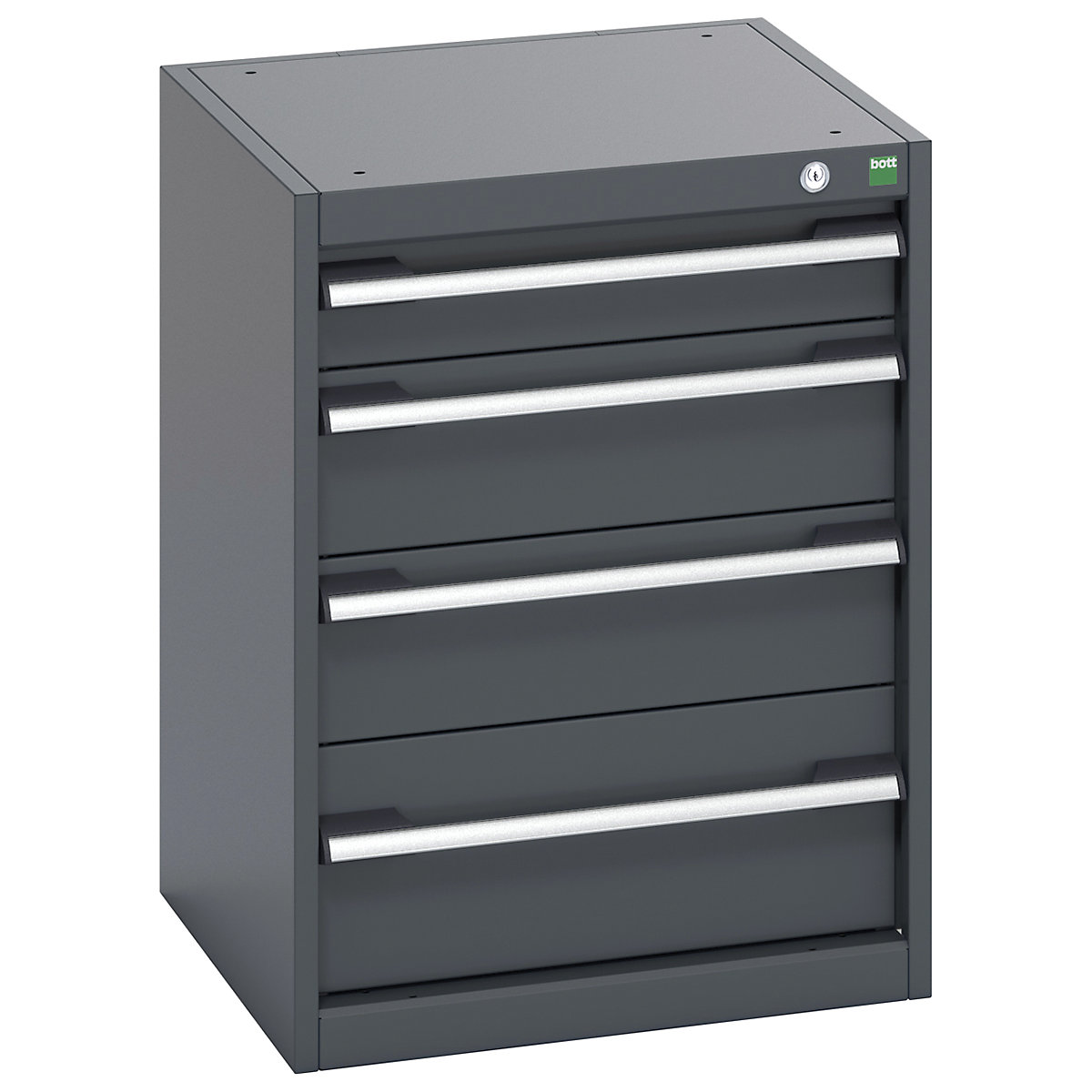 Bott Cubio Cabinets | 525mm Wide, Bott Cubio Cabinets | 525mm Wide, Bott Cubio Cabinet | 4 Drawers | 700h x 525w x 525d mm | Dark Grey Doors | Dark Grey Housing-0
