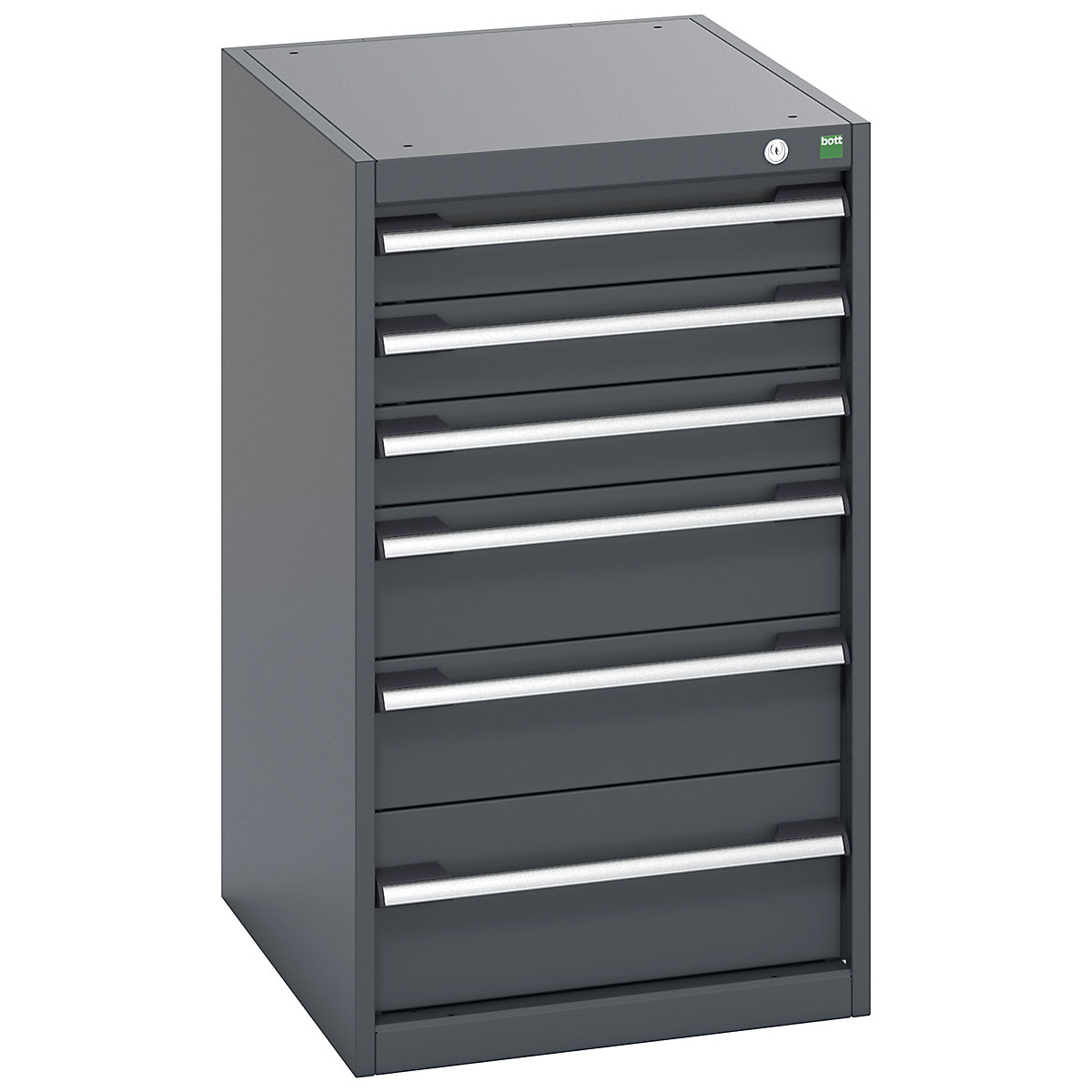Bott Cubio Cabinets | 525mm Wide, Bott Cubio Cabinets | 525mm Wide, Bott Cubio Cabinet | 6 Drawers | 900h x 525w x 650d mm | Dark Grey Doors | Dark Grey Housing-0