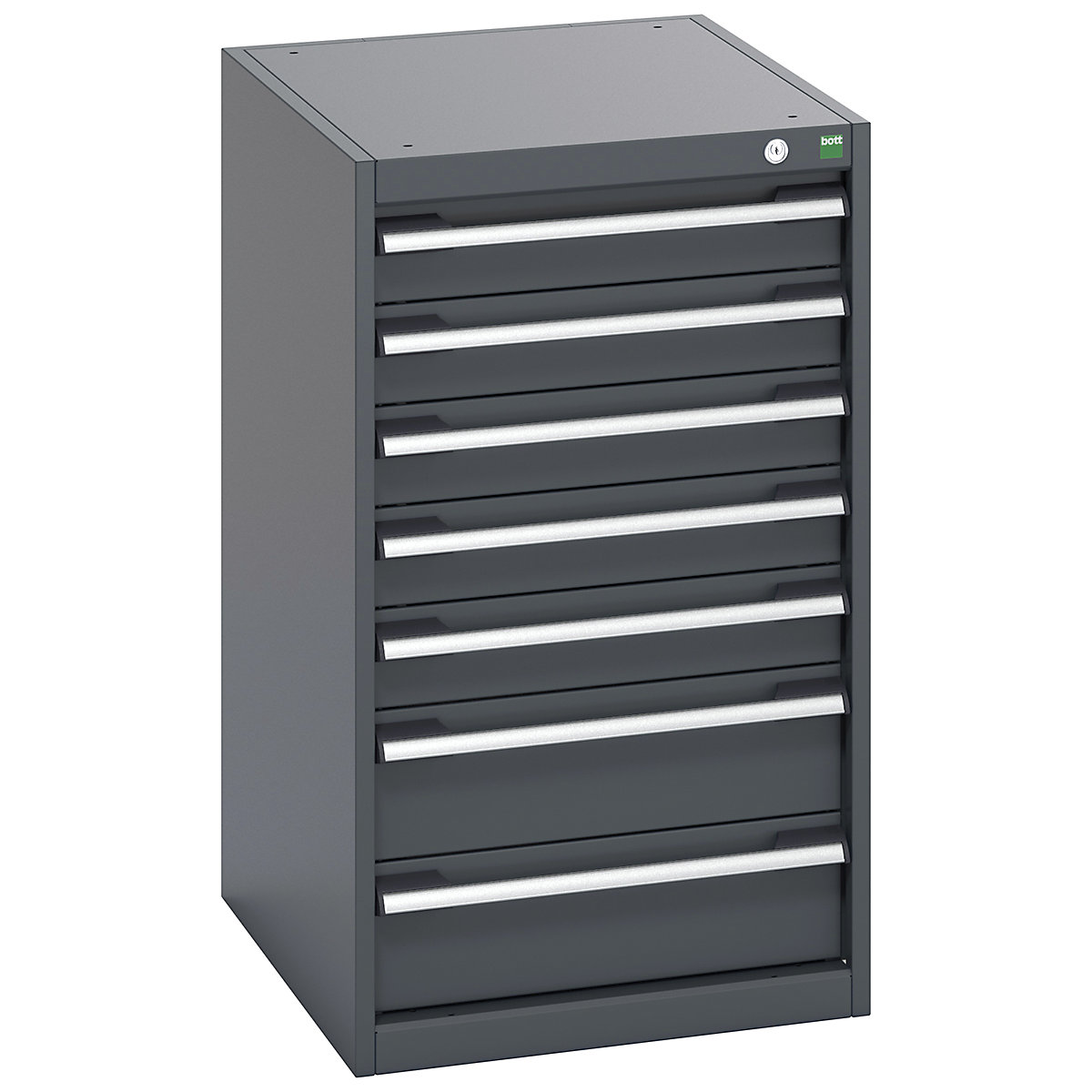 Bott Cubio Cabinets | 525mm Wide, Bott Cubio Cabinets | 525mm Wide, Bott Cubio Cabinet | 7 Drawers | 900h x 525w x 650d mm | Dark Grey Doors | Dark Grey Housing-0