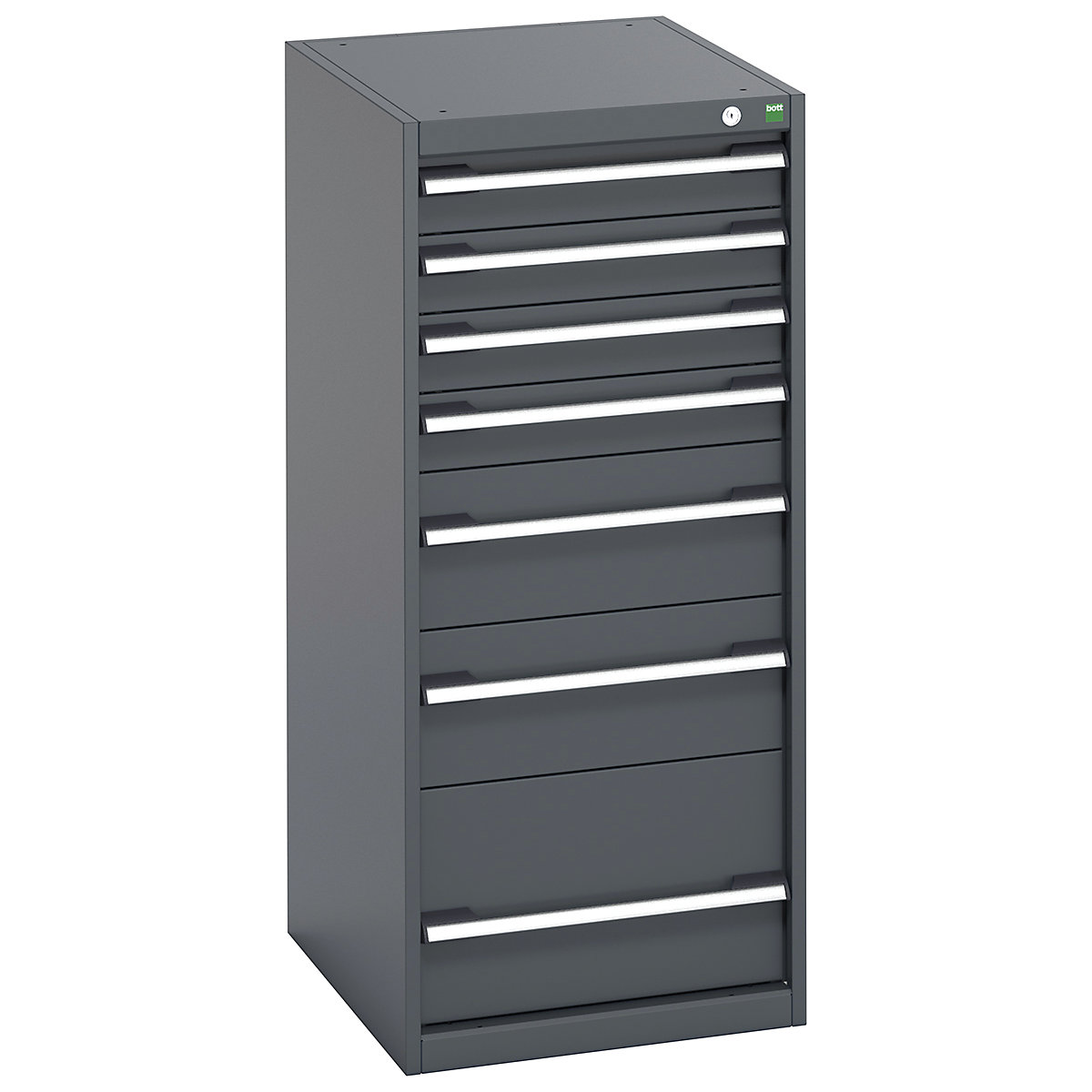 Bott Cubio Cabinets | 525mm Wide, Bott Cubio Cabinets | 525mm Wide, Bott Cubio Cabinet | 7 Drawers | 1200h x 525w x 650d mm | Dark Grey Doors | Dark Grey Housing-0