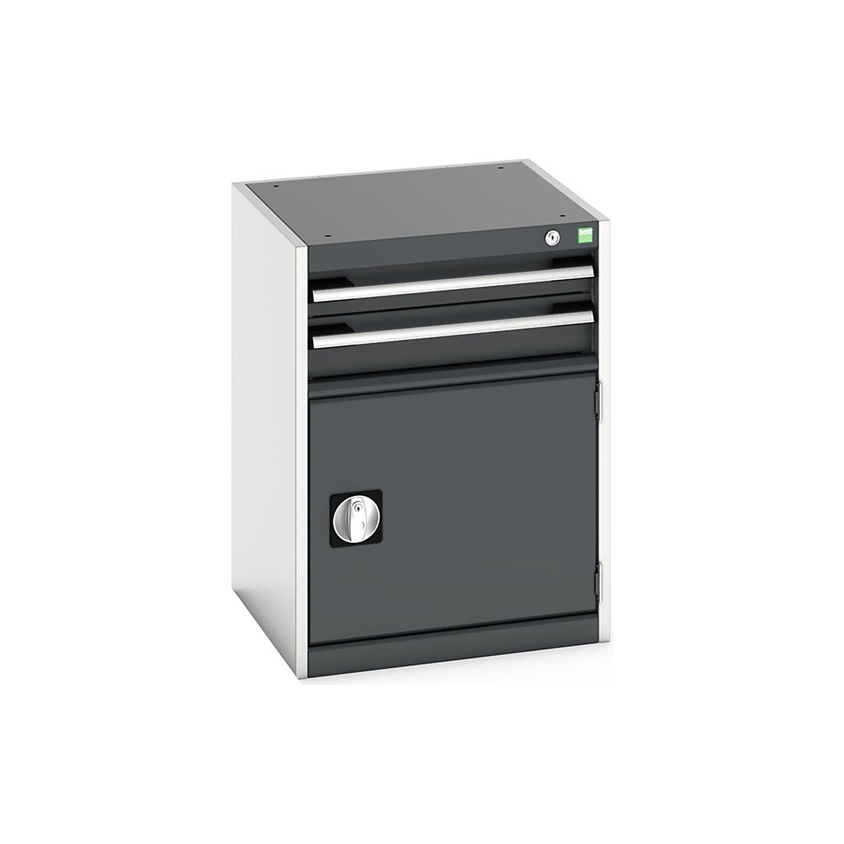 Bott Cubio Cabinets | 525mm Wide, Bott Cubio Cabinets | 525mm Wide, Bott Cubio Cabinet | 1 Cupboard & 2 Drawers | 700h x 525w x 525d mm | Dark Grey-0