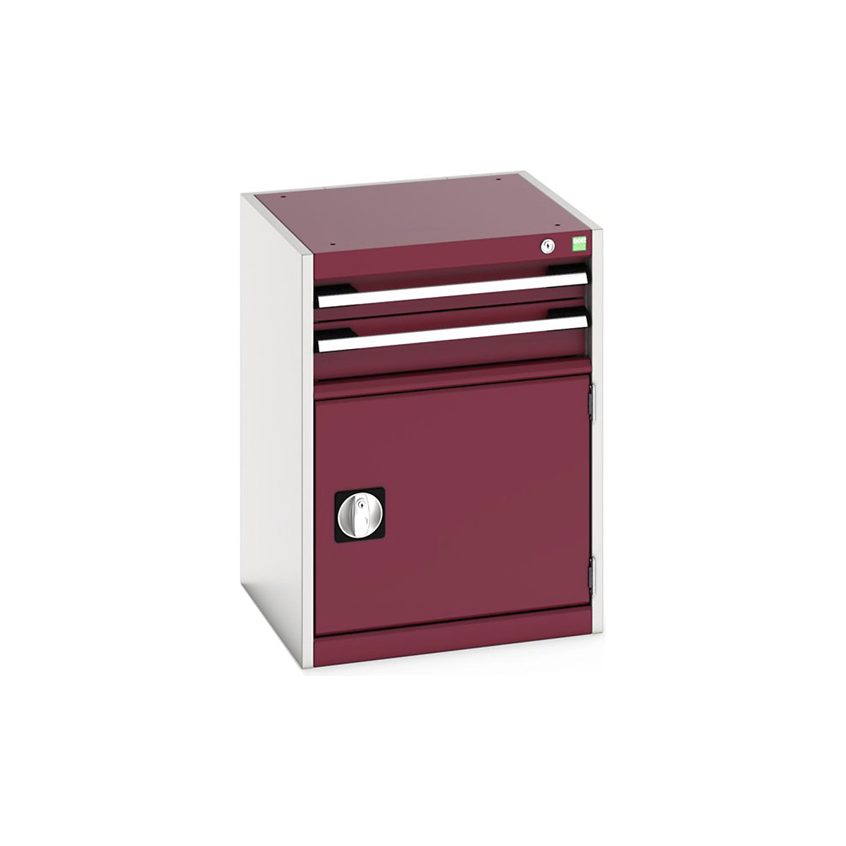 Bott Cubio Cabinets | 525mm Wide, Bott Cubio Cabinets | 525mm Wide, Bott Cubio Cabinet | 1 Cupboard & 2 Drawers | 700h x 525w x 525d mm | Red-0