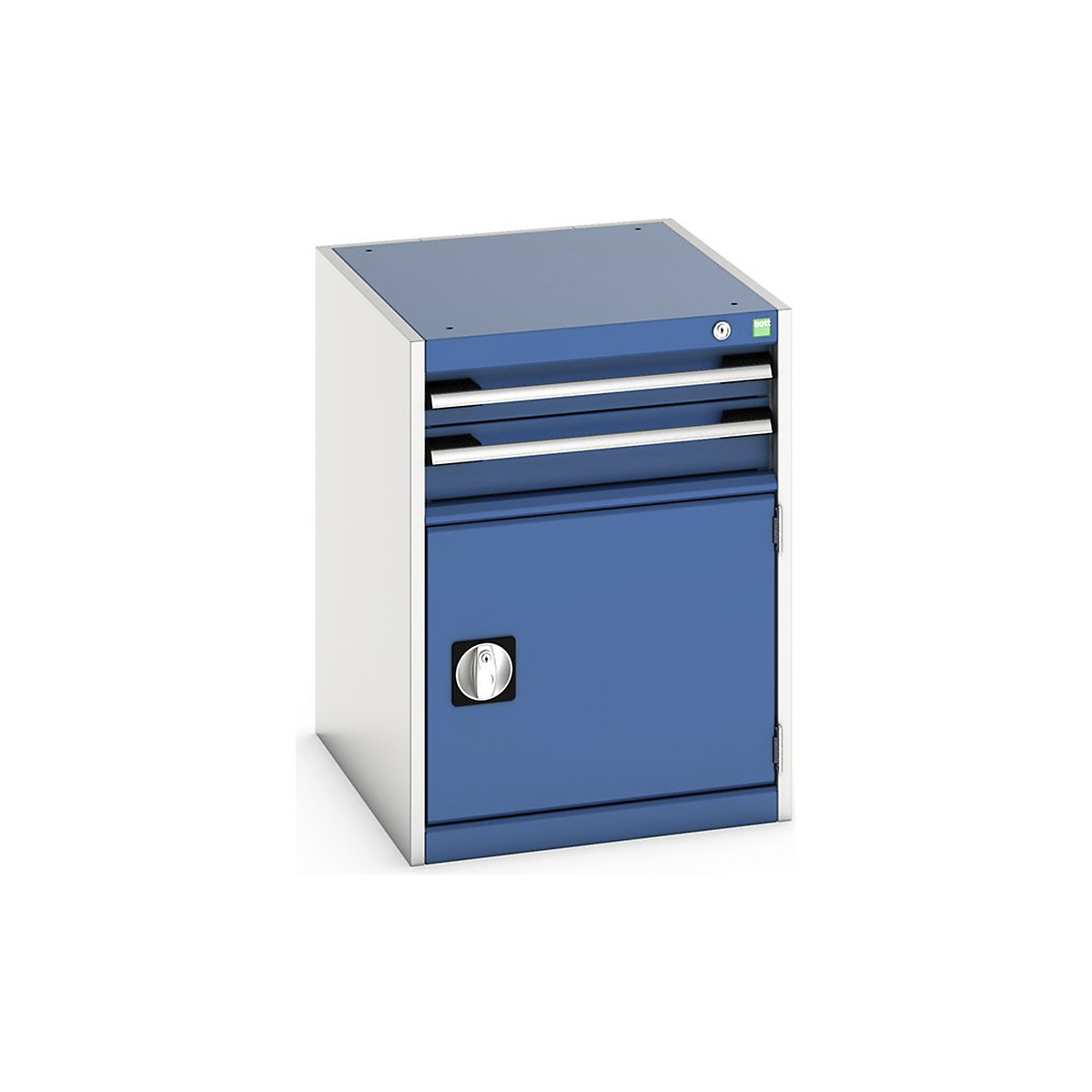 Bott Cubio Cabinets | 525mm Wide, Bott Cubio Cabinets | 525mm Wide, Bott Cubio Cabinet | 1 Door & 2 Drawers | 700h x 525w x 650d mm | Blue-0