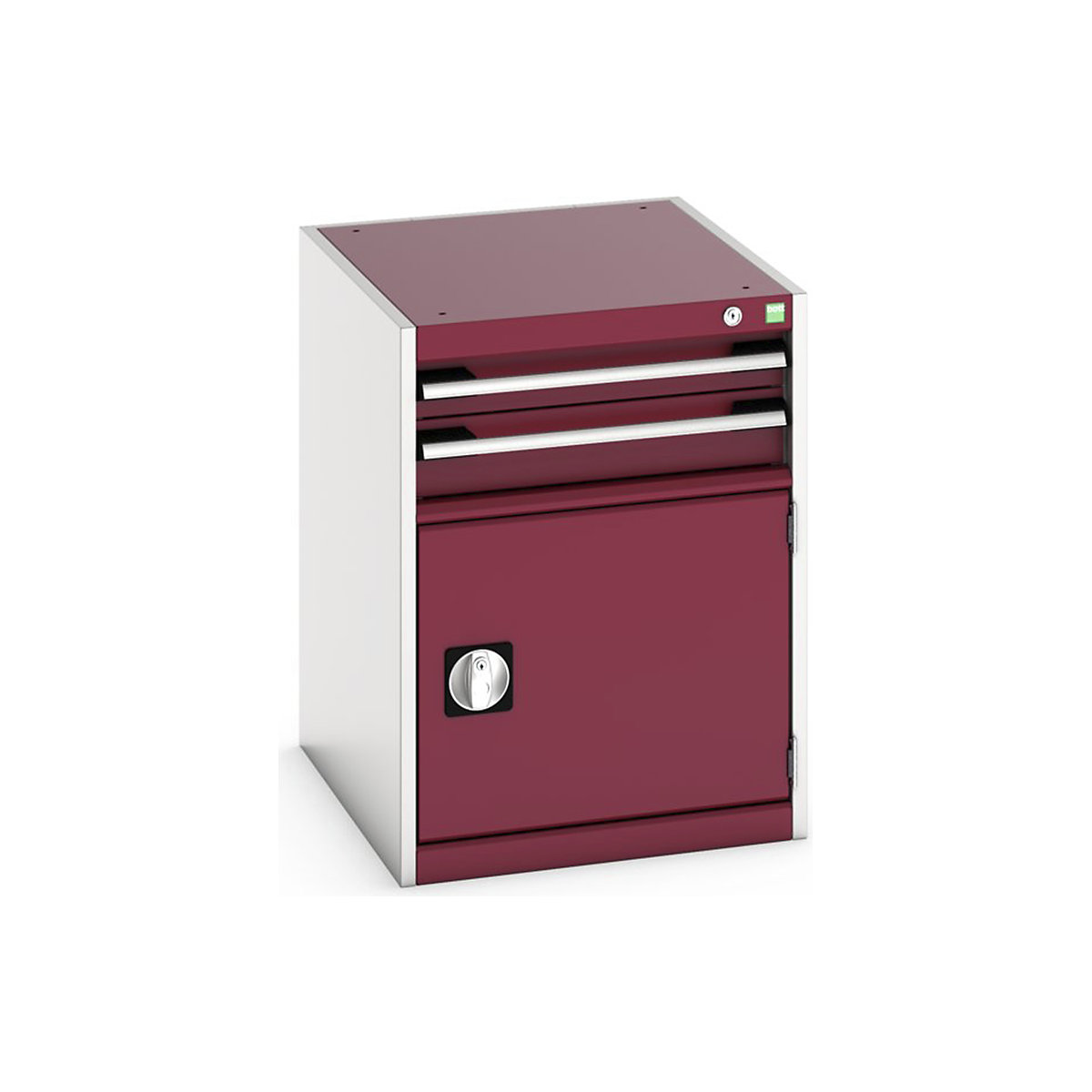 Bott Cubio Cabinets | 525mm Wide, Bott Cubio Cabinets | 525mm Wide, Bott Cubio Cabinet | 1 Door & 2 Drawers | 700h x 525w x 650d mm | Red-0