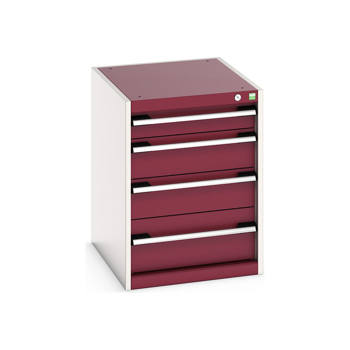 Bott Cubio Cabinets | 525mm Wide, Bott Cubio Cabinets | 525mm Wide, Bott Cubio Cabinet | 4 Drawers | 700h x 525w x 650d mm | Red-0