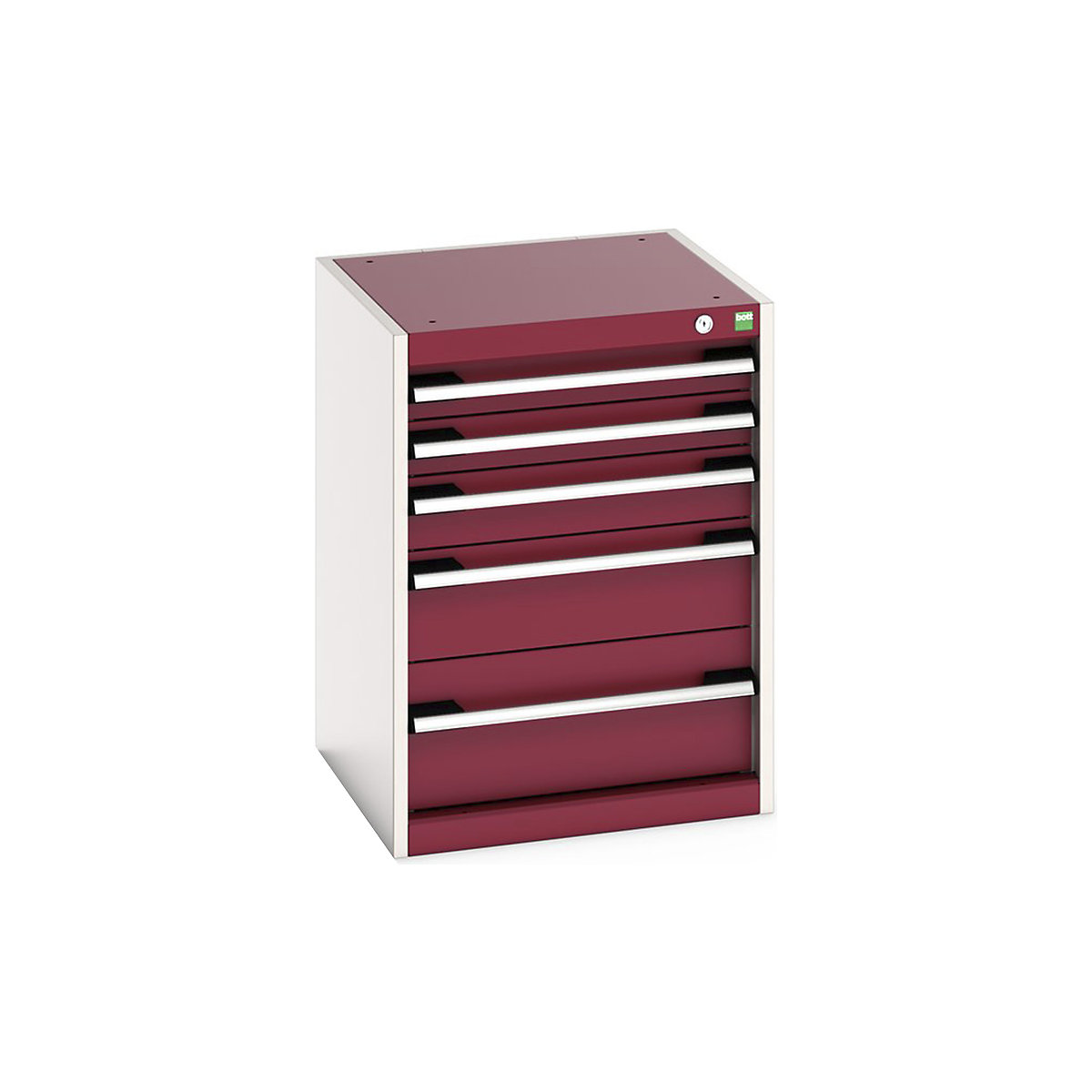 Bott Cubio Cabinets | 525mm Wide, Bott Cubio Cabinets | 525mm Wide, Bott Cubio Cabinet | 5 Drawers | 700h x 525w x 525d mm | Red-0
