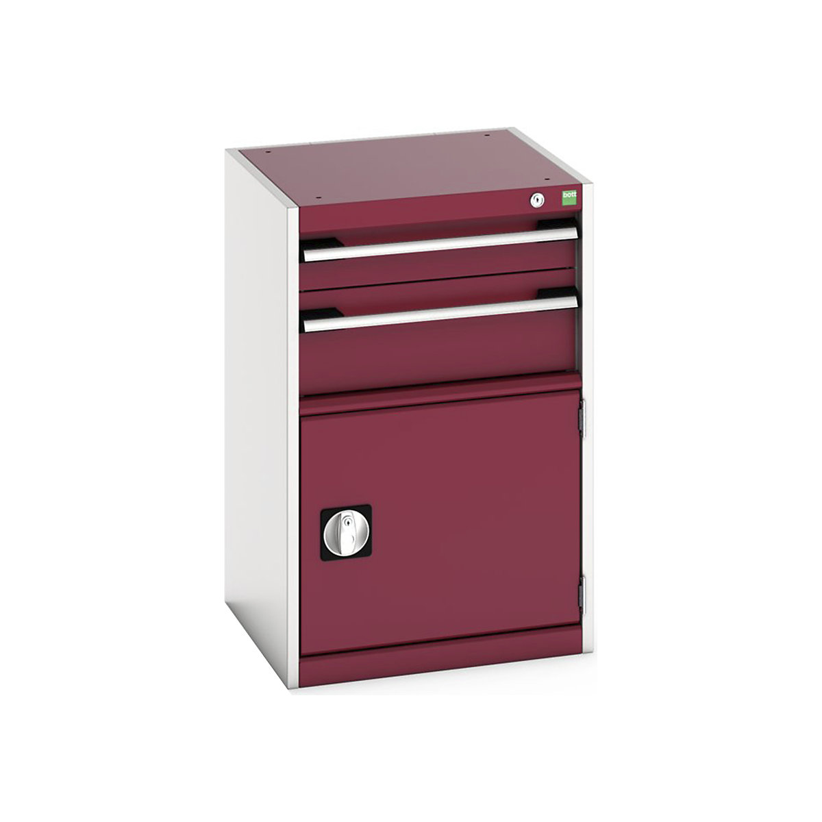 Bott Cubio Cabinets | 525mm Wide, Bott Cubio Cabinets | 525mm Wide, Bott Cubio Cabinet | 1 Door & 2 Drawers | 800h x 525w x 525d mm | Red-0