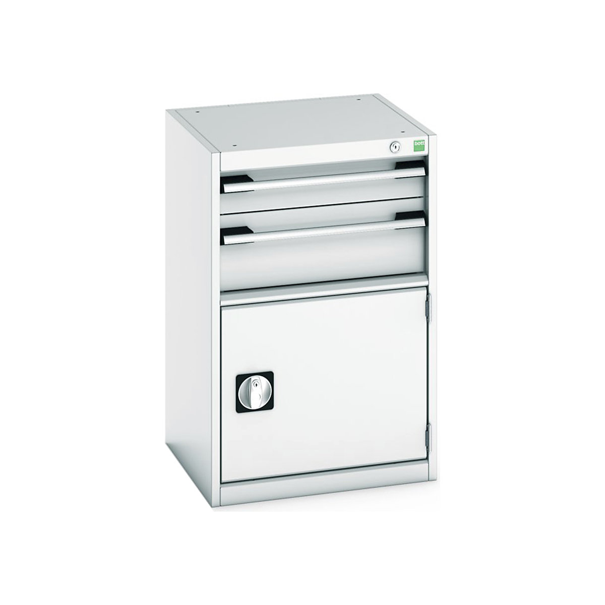 Bott Cubio Cabinets | 525mm Wide, Bott Cubio Cabinets | 525mm Wide, Bott Cubio Cabinet | 1 Door & 2 Drawers | 800h x 525w x 525d mm | Light Grey-0