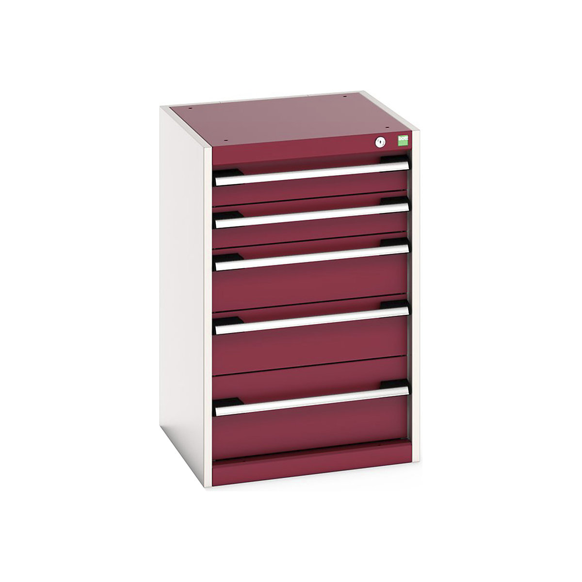 Bott Cubio Cabinets | 525mm Wide, Bott Cubio Cabinets | 525mm Wide, Bott Cubio Cabinet | 5 Drawers | 800h x 525w x 525d mm | Red-0