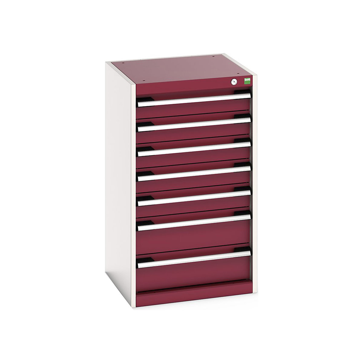 Bott Cubio Cabinets | 525mm Wide, Bott Cubio Cabinets | 525mm Wide, Bott Cubio Cabinet | 7 Drawers | 900h x 525w x 525d mm | Red-0