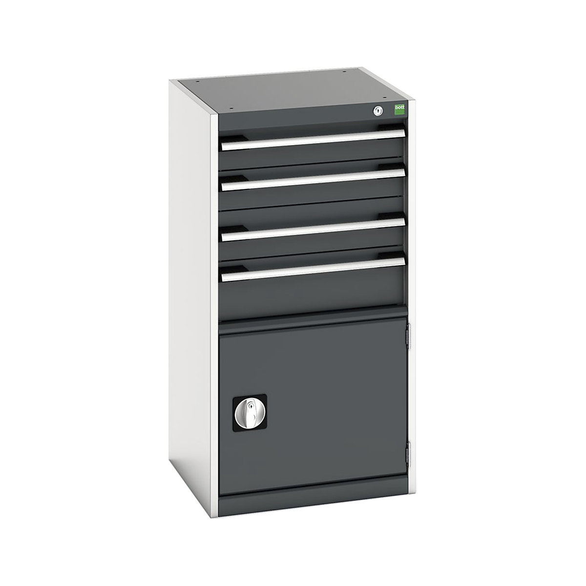 Bott Cubio Cabinets | 525mm Wide, Bott Cubio Cabinets | 525mm Wide, Bott Cubio Cabinet | 1 Door & 4 Drawers | 1000h x 525w x 525d mm | Dark Grey-0