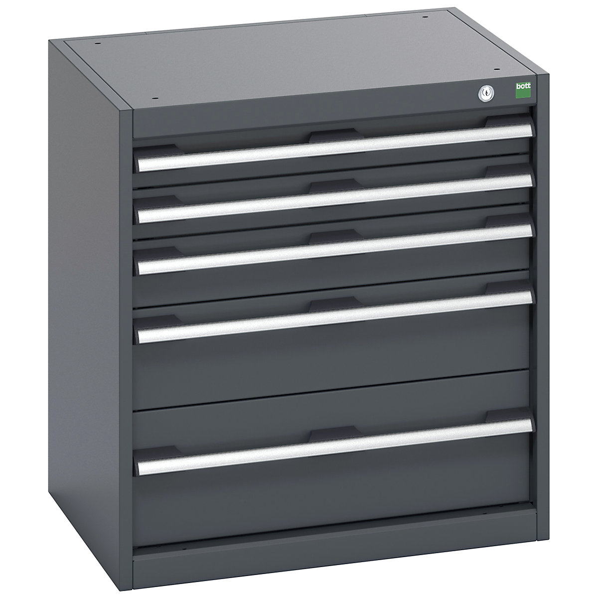 Bott Cubio Cabinets | 650mm Wide, Bott Cubio Cabinets | 650mm Wide, Bott Cubio Cabinet | 5 Drawers | 700h x 650w x 525d mm | Dark Grey Doors | Dark Grey Housing-0