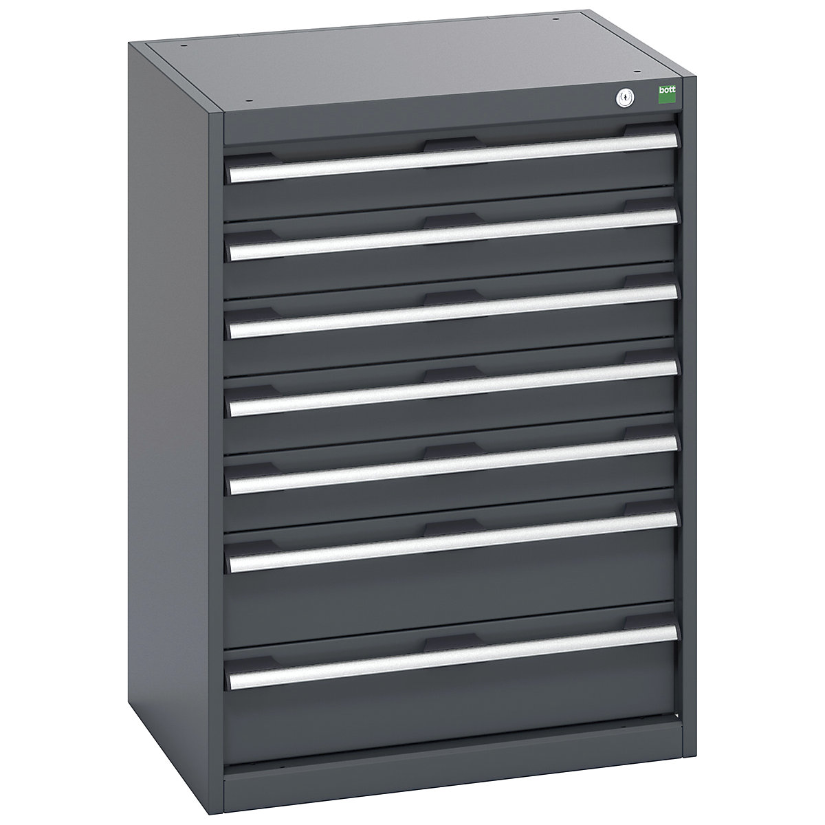 Bott Cubio Cabinets | 650mm Wide, Bott Cubio Cabinets | 650mm Wide, Bott Cubio Cabinet | 7 Drawers | 900h x 650w x 525d mm | Dark Grey Doors | Dark Grey Housing-0