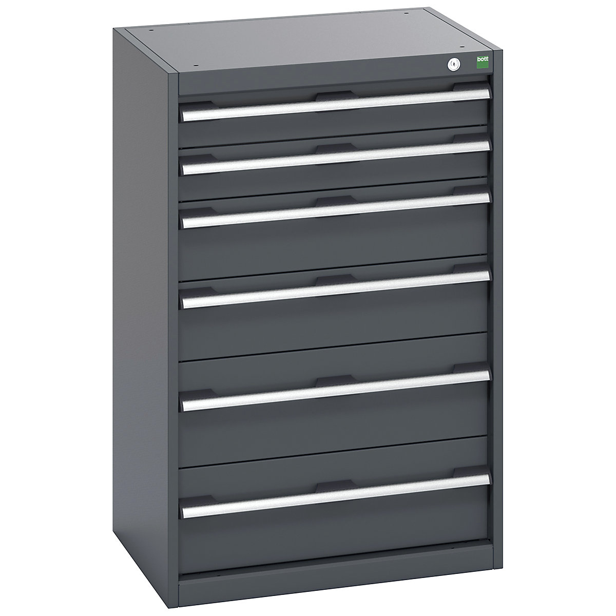 Bott Cubio Cabinets | 650mm Wide, Bott Cubio Cabinets | 650mm Wide, Bott Cubio Cabinet | 6 Drawers | 1000h x 650w x 525d mm | Dark Grey Doors | Dark Grey Housing-0