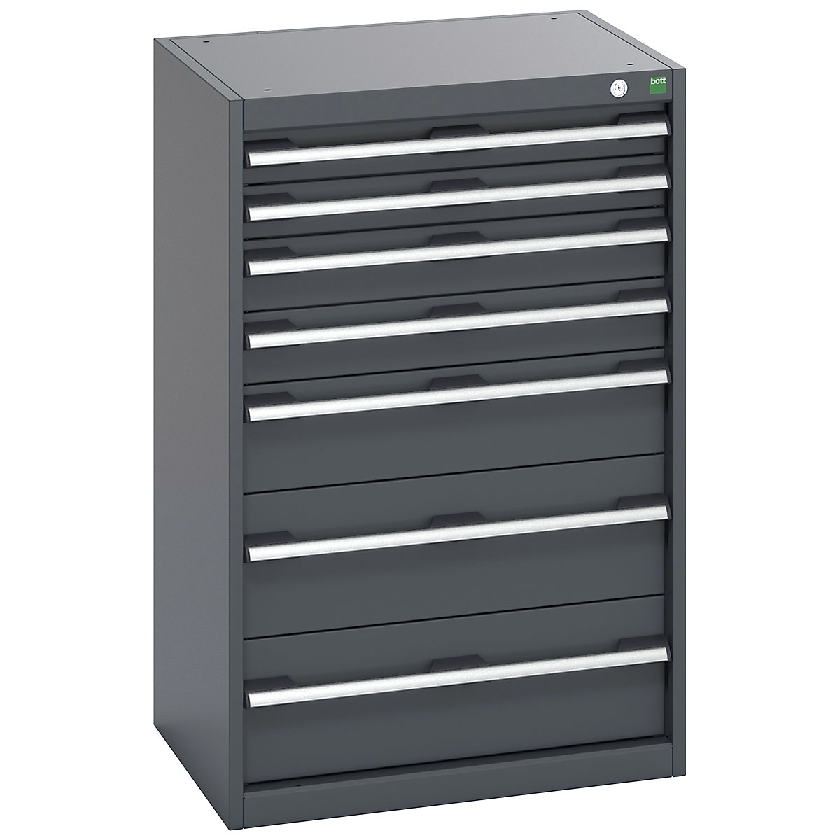 Bott Cubio Cabinets | 650mm Wide, Bott Cubio Cabinets | 650mm Wide, Bott Cubio Cabinet | 7 Drawers | 1000h x 650w x 525d mm | Dark Grey Doors | Dark Grey Housing-0