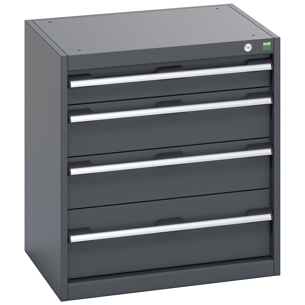 Bott Cubio Cabinets | 650mm Wide, Bott Cubio Cabinets | 650mm Wide, Bott Cubio Cabinet | 4 Drawers | 700h x 650w x 525d mm | Dark Grey Doors | Dark Grey Housing-0