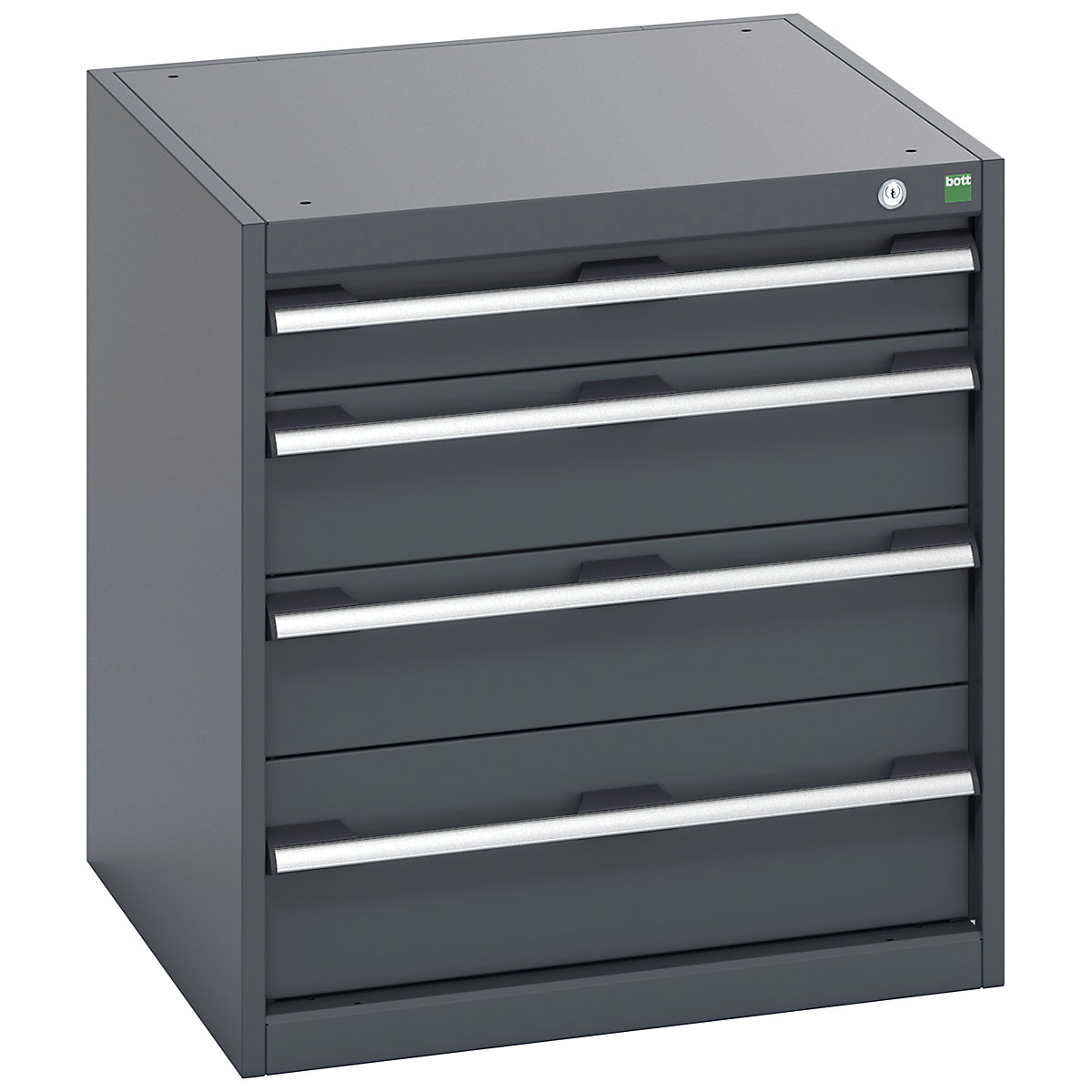 Bott Cubio Cabinets | 650mm Wide, Bott Cubio Cabinets | 650mm Wide, Bott Cubio Cabinet | 4 Drawers | 700h x 650w x 650d mm | Dark Grey Doors | Dark Grey Housing-0