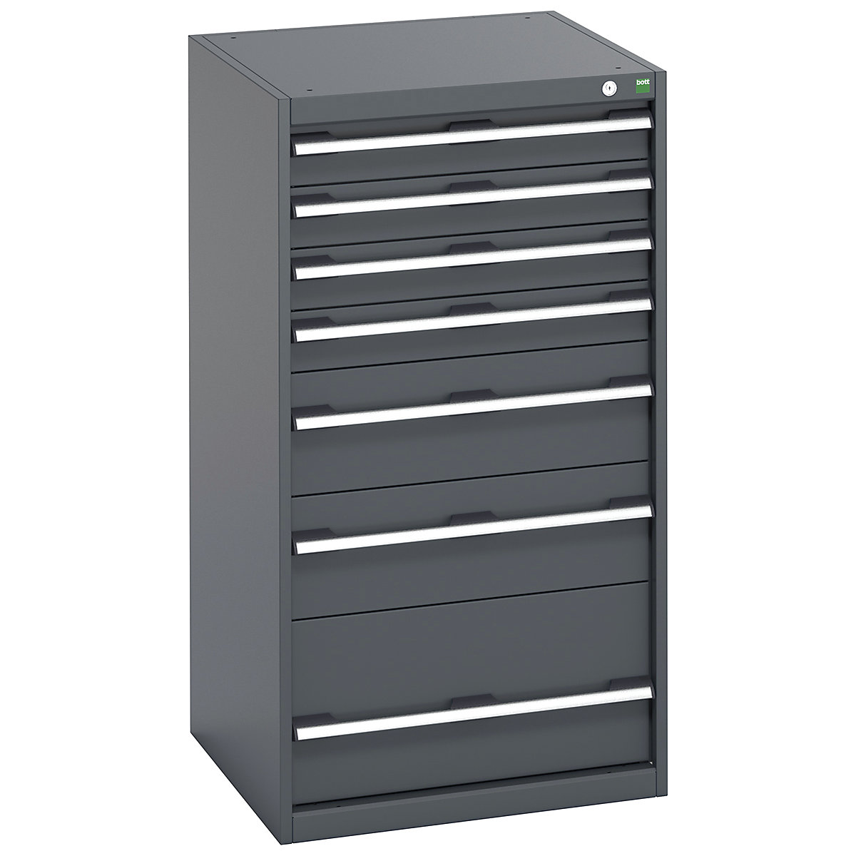 Bott Cubio Cabinets | 650mm Wide, Bott Cubio Cabinets | 650mm Wide, Bott Cubio Cabinet | 7 Drawers | 1200h x 650w x 650d mm | Dark Grey Doors | Dark Grey Housing-0