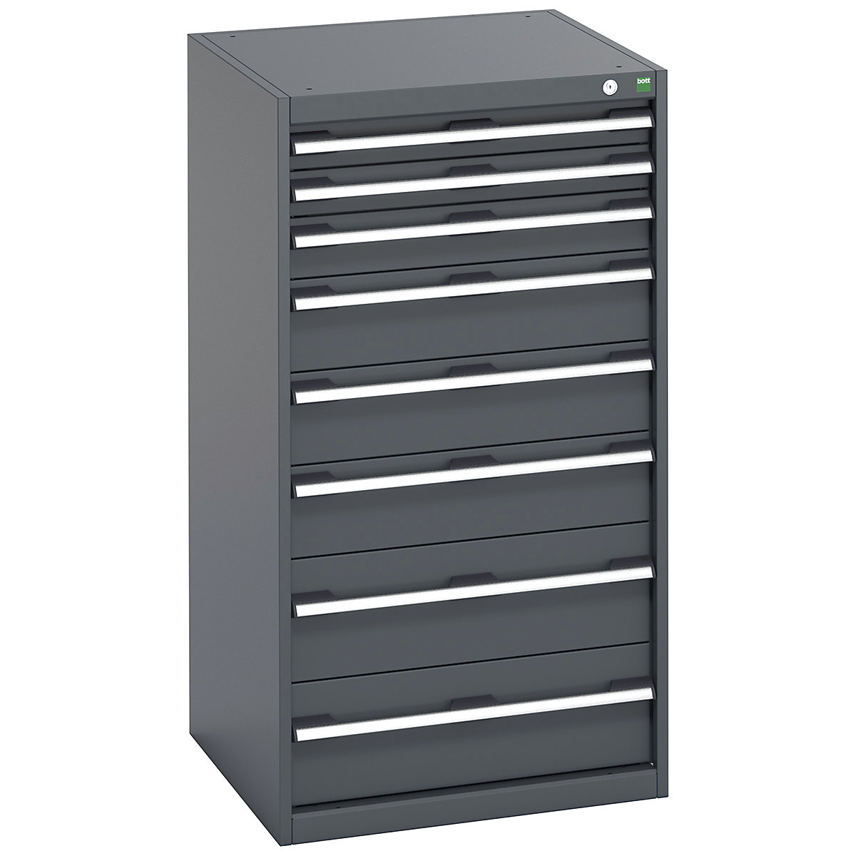 Bott Cubio Cabinets | 650mm Wide, Bott Cubio Cabinets | 650mm Wide, Bott Cubio Cabinet | 8 Drawers | 1200h x 650w x 650d mm | Dark Grey Doors | Dark Grey Housing-0
